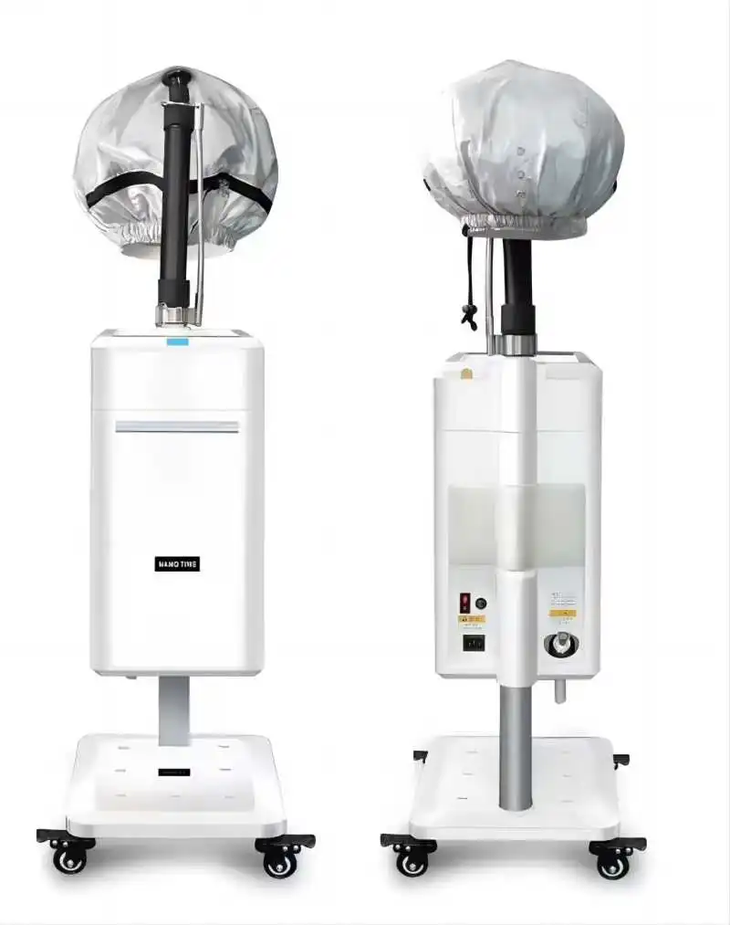 Máquina de permanente de vapor profesional con tapa, cuidado del cabello, reparación de ozono, vaporizador en aerosol Nano Micro niebla para peluquería, barbería