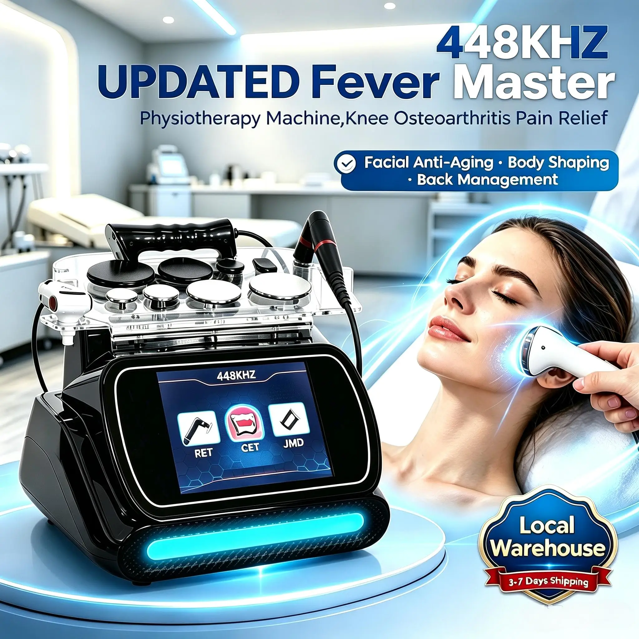 Máquina de Fisioterapia por Diatermia RF de 448K, INDIBA RET CET JMD, Adelgazamiento Corporal, Reafirmación de la Piel, Antienvejecimiento, Dispositivo de Salón