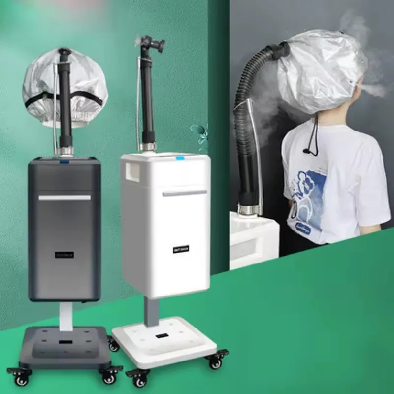 Máquina de permanente de vapor profesional con tapa, cuidado del cabello, reparación de ozono, vaporizador en aerosol Nano Micro niebla para peluquería, barbería