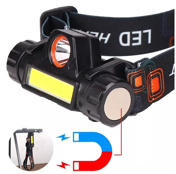 NEVERDIE STORE-linterna de cabeza Led COB, Caminhada, Pesca, Ciclismo, alta potencia, envío rápido PARA TODO O BRASIL