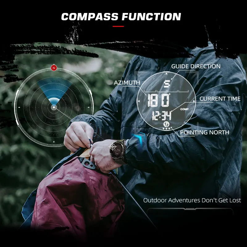 NORTH EDGE ALPS Reloj Digital de fibra de carbono para hombre Shock Militray Sports Super ligero Brújula para exteriores Relojes de pulsera impermeables de 50 M
