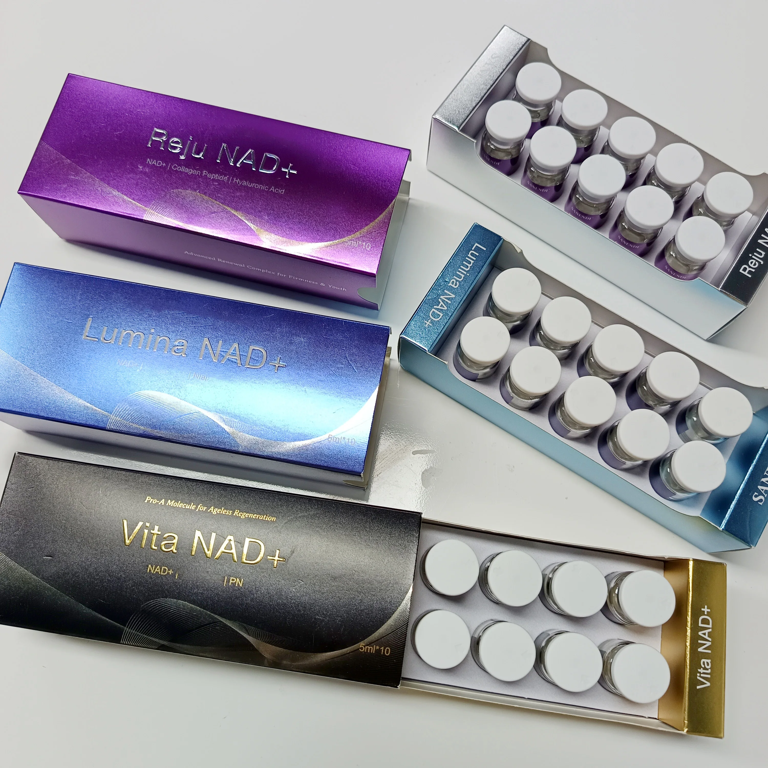 Sanendi NAD+ Pink PDRN, Sérum Facial con Ácido Hialurónico, Esencia Facial con Vitamina Cobre, Péptidos de Colágeno, Set de Cuidado de la Piel Coreano
