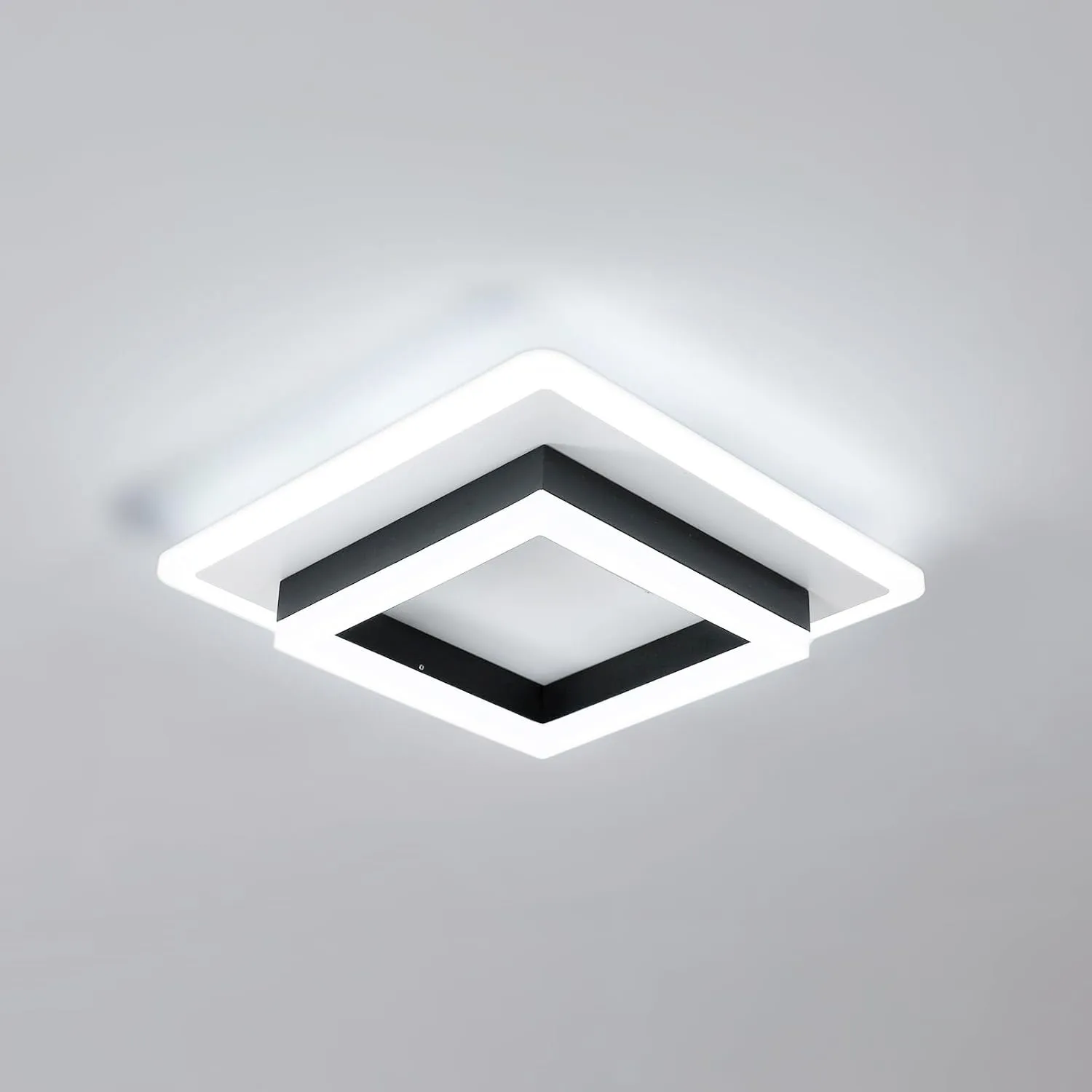 Lámpara de techo LED moderna de acrílico cuadrado, luces de techo LED blancas de 6500K para dormitorio, oficina, cocina, sala de estar