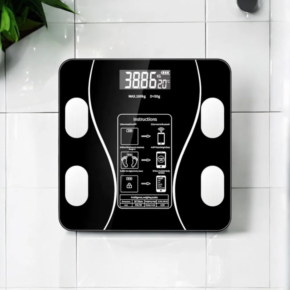 Los personas de peso balanza Bluetooth 180kg con la aplicación completa de monitoreo de la composición corporal