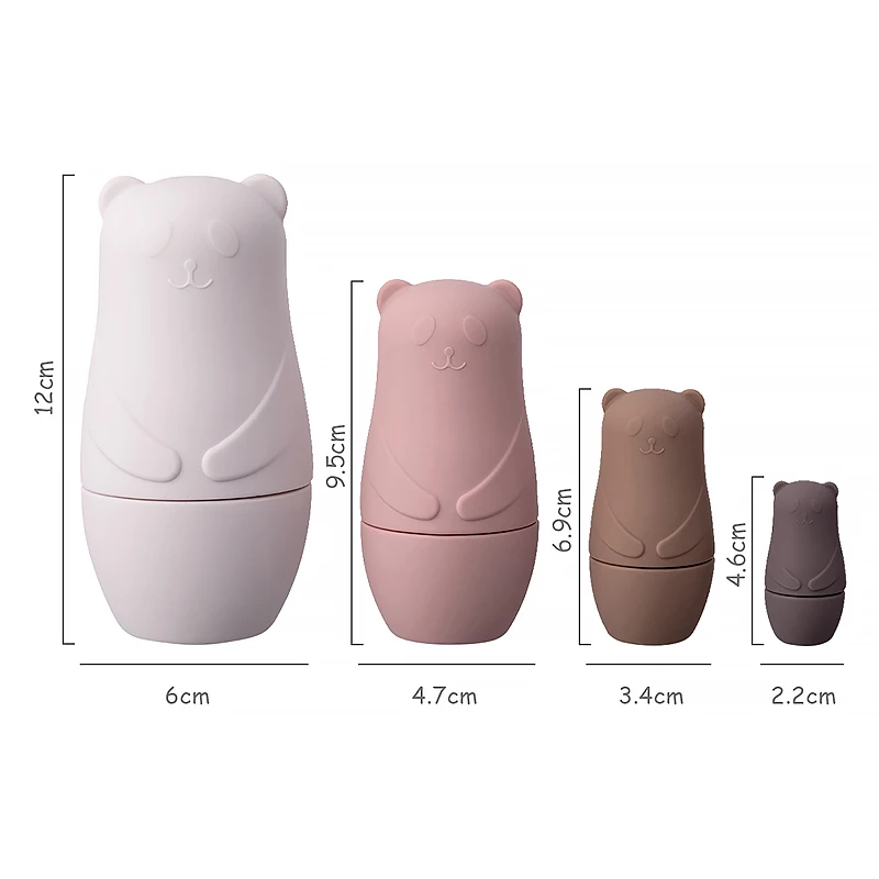 1 Juego de muñecas anidadas Montessori, juguete ruso Matryoshka, juguetes educativos para niños, bloques de apilamiento de silicona, muñeca interior