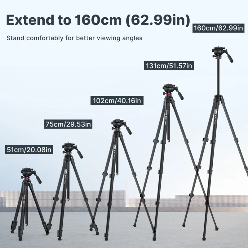 Ulanzi MT-56 OMBRA VIDEO trípode de viaje con cabezal de bola de arrastre fluido Metal al aire libre Smartphone DSLR cámara trípode monopié