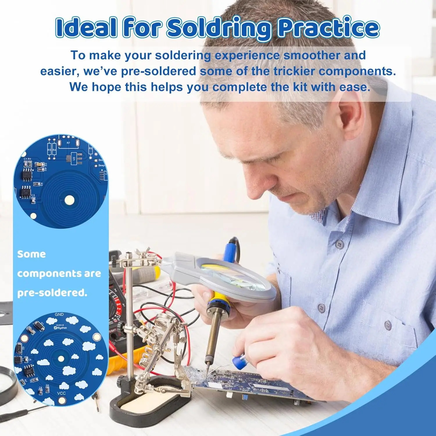 Modelo Espacial 3D, Proyecto de Soldadura DIY, Rotación Inalámbrica con Música y Luces LED, Kit Electrónico, Proyecto STEM