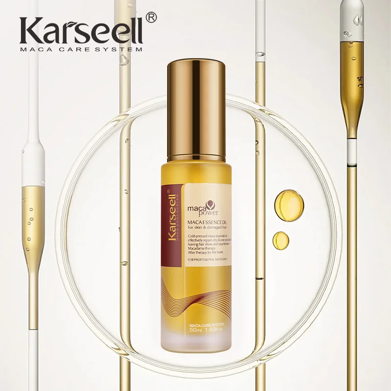 Karseell-Juego de 1/2 Uds. De aceite de argán marroquí para curación del cabello, aceite de argán prensado en frío sin peso, suero para cabello seco y dañado