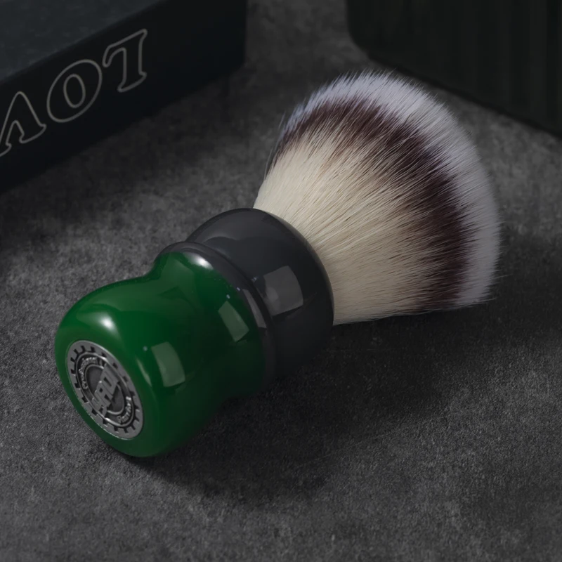 YAQI Mocha(Matcha) Brocha de Afeitar Húmeda para Hombre con Nudo de Pelo Sintético de Alta Resolución