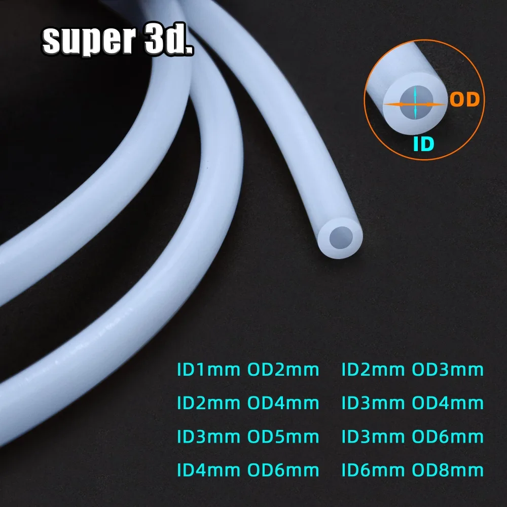 Tubo de PTFE de 1 metro para extrusora Bowden de impresora 3D, compatible con J-Head Hotend V5 V6, para filamento de 1.75mm/3mm, DI 2mm, DE 4mm