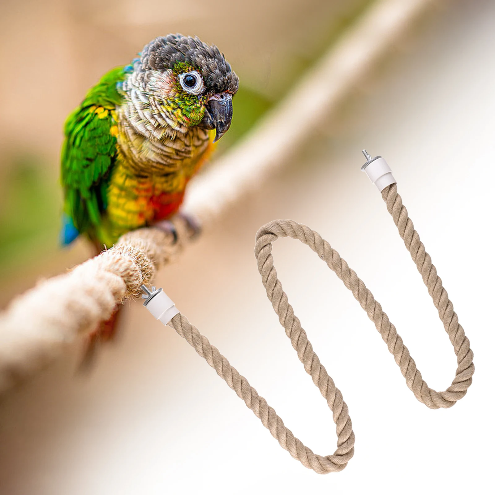 Soporte de percha para pájaros, suministros para pájaros, juguete elástico para pájaros, cuerda de escalada para loros, periquitos, piñones, Color primario