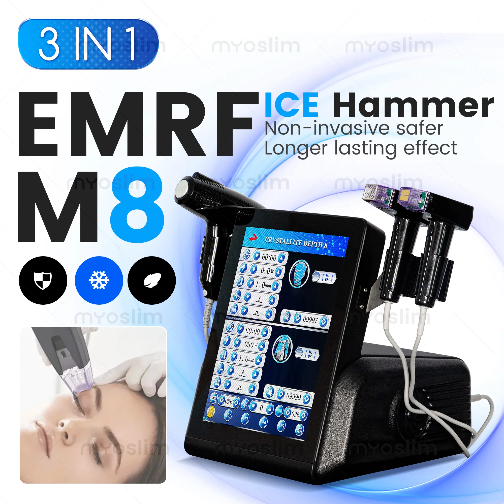Morpheus 8 RF Microneedling con cartuchos de microagujas de 12/24/40 nanoagujas, perfecto para tratamientos de estiramiento, lifting y antienvejecimiento de la piel.