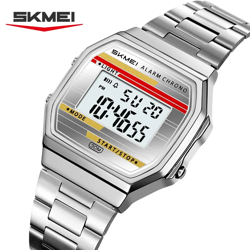 Reloj SKMEI 2514 Clásico Electrónico Digital Cuadrado con Cronómetro y Alarma, Estilo Retro, Reloj para Hombre, Relogio Masculino, Reloj Hombre, Homme
