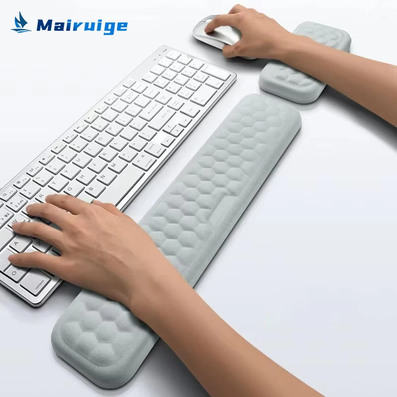 Alfombrilla de ratón ergonómica para teclado, reposamuñecas para oficina, protección de escritura, relajación, muñeca, alfombrilla de ratón de espuma viscoelástica, alfombrilla de escritorio para ordenador portátil