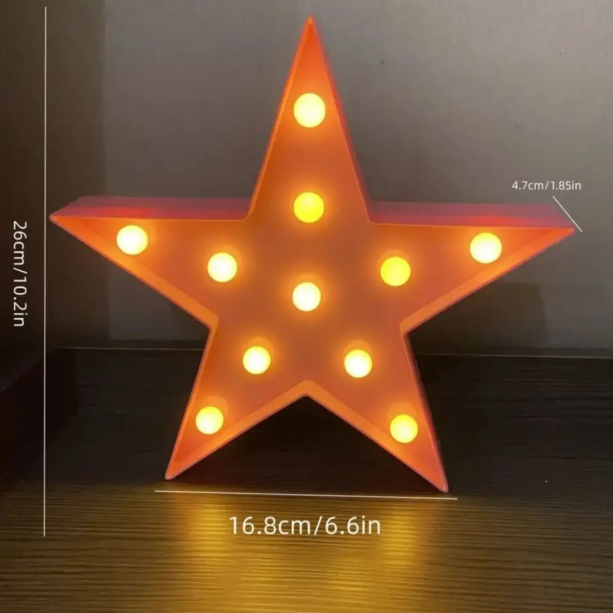 Luz de neón de pentagrama LED roja radiante, decoración de estrellas con pilas para dormitorios y eventos de niñas, acento de pared, 1 ud.
