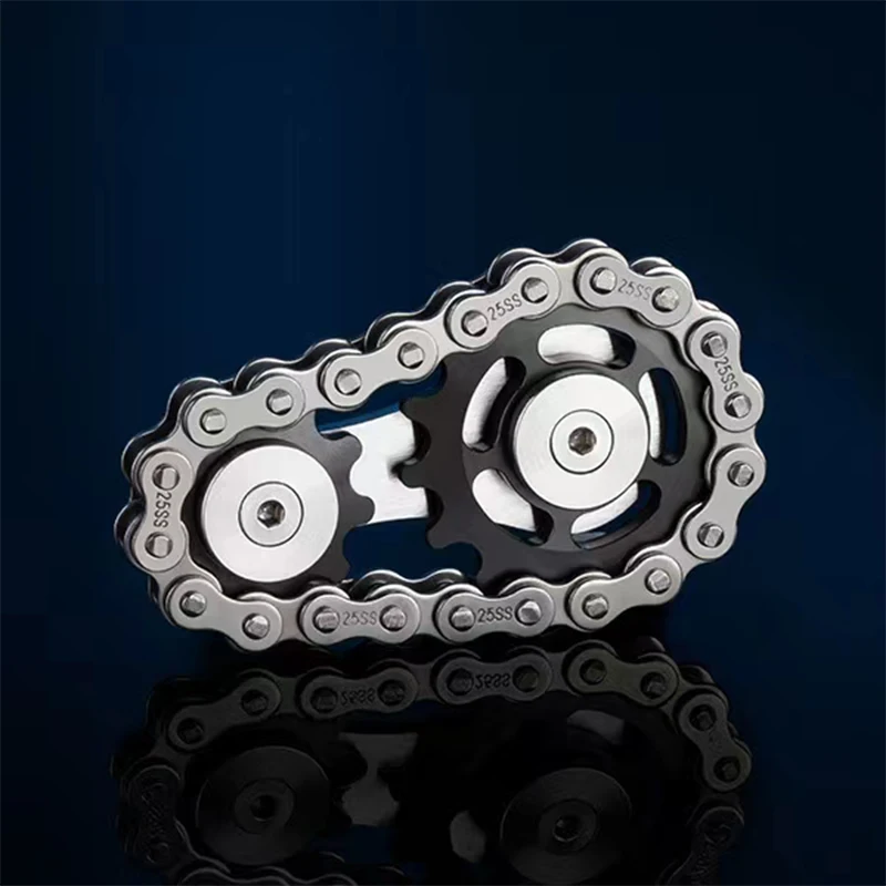 Spinner de mano de Metal, engranaje de cadena, Spinner de Metal, juguetes EDC para adultos, herramienta de enfoque para TDAH, juguetes para aliviar el estrés en la oficina