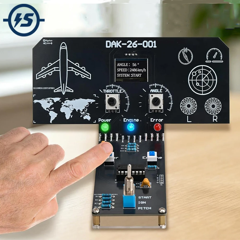 Simulador de Vuelo DIY: Proyecto de Soldadura con Pantalla LCD y Efectos de Sonido, Control de Aceleración y Ángulo, Kit de Electrónica STEM para Adolescentes y Estudiantes