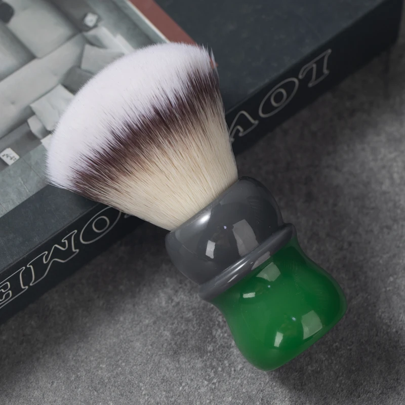 YAQI Mocha(Matcha) Brocha de Afeitar Húmeda para Hombre con Nudo de Pelo Sintético de Alta Resolución