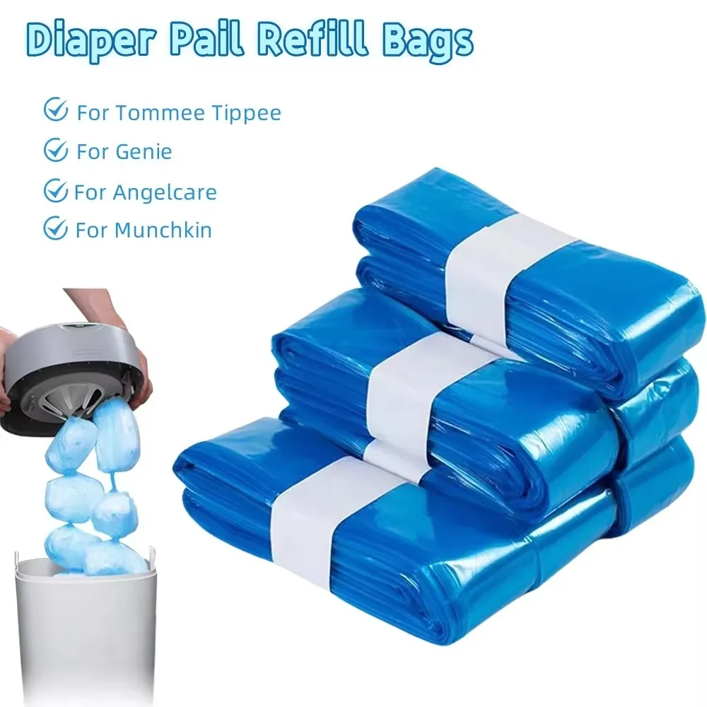 Bolsas de repuesto para pañales súper gruesas, bolsas de basura duraderas para pañales, compatibles con Diaper Genie, Munchkin, Angelcare, Tommee Tippee
