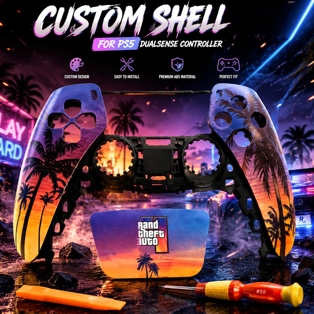 Kit de Carcasa de Repuesto Personalizada para el Controlador DualSense de PS5 BDM-010/020/030/040/050 con Botones Táctiles y Herramientas de Modificación DIY