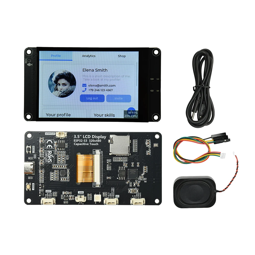 Módulo de Pantalla LED Táctil IPS de 3.5 Pulgadas y 320*480 ESP32-S3, Compatible con la Placa de Desarrollo XiaoZhi AI WIFI Bluetooth, 16M QSPI Flash