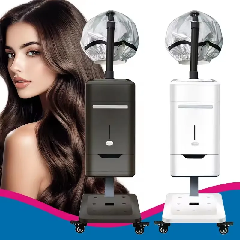 Máquina de permanente de vapor profesional con tapa, cuidado del cabello, reparación de ozono, vaporizador en aerosol Nano Micro niebla para peluquería, barbería