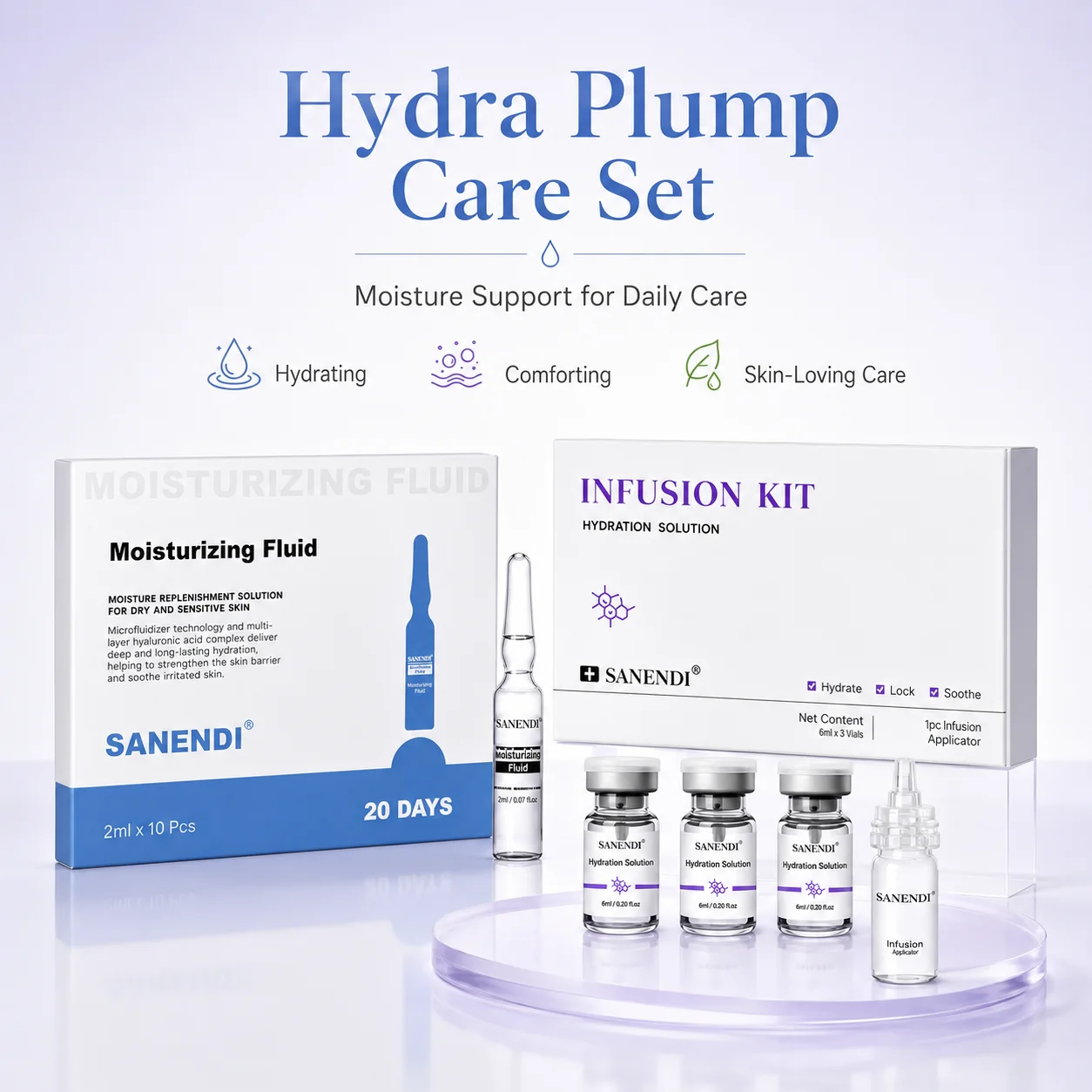 Kit de suero hidratante Sanendi MESOseries Hydra Plump, suero Dr.Pen, ampolla para el cuidado de la piel del rostro, set de infusión con microagujas, cuidado de la piel coreano.