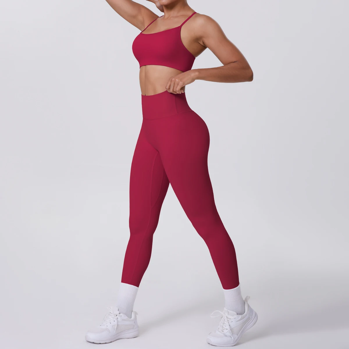 Traje de Yoga, conjunto deportivo para gimnasio, Sujetador deportivo sin costuras de alto impacto, pantalones ajustados de cintura alta y caderas para glúteos de melocotón, ropa deportiva para mujer