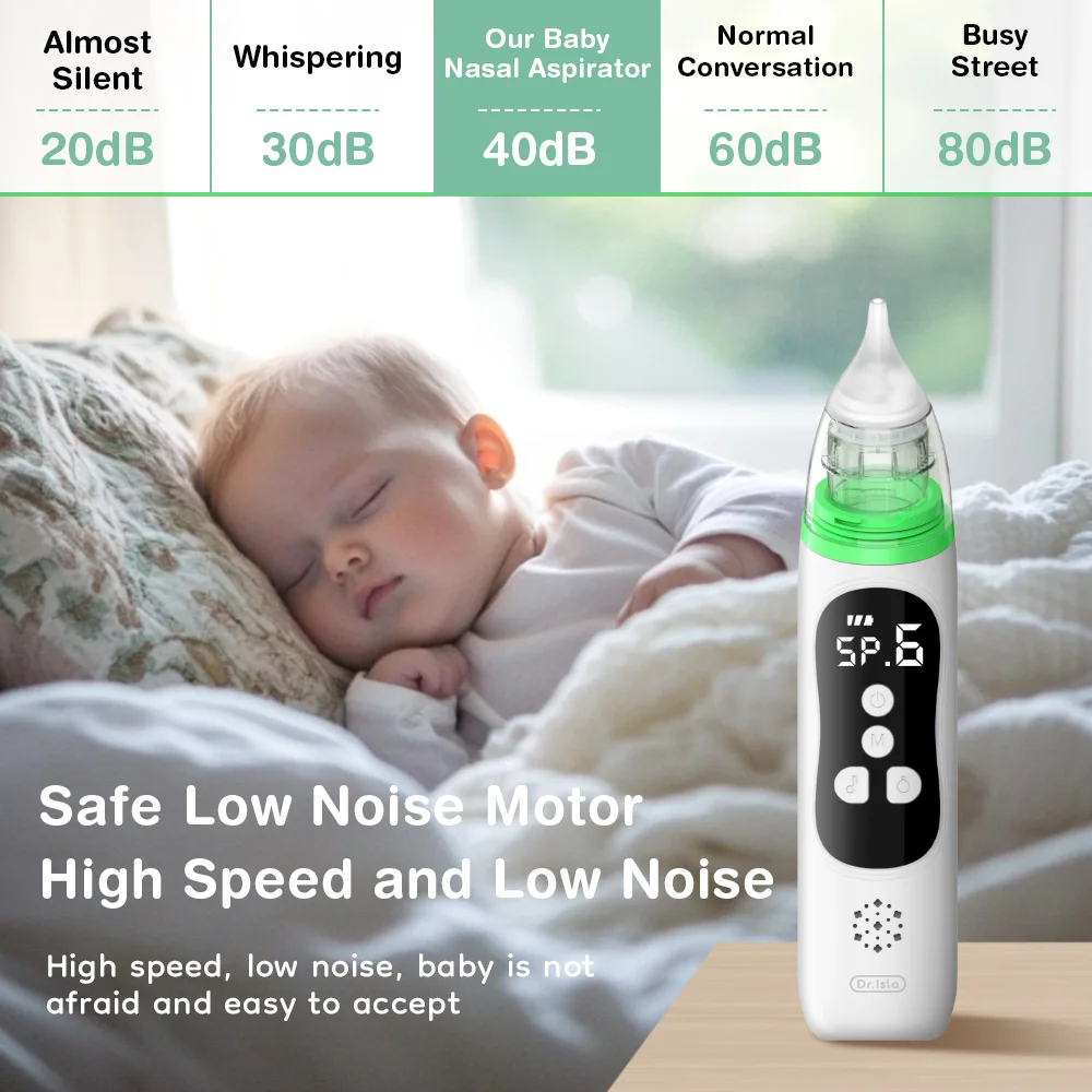 MAMIJOY-limpiador de nariz para bebé, aspirador Nasal eléctrico de silicona con succión ajustable, seguridad, conveniente, poco ruido, U94