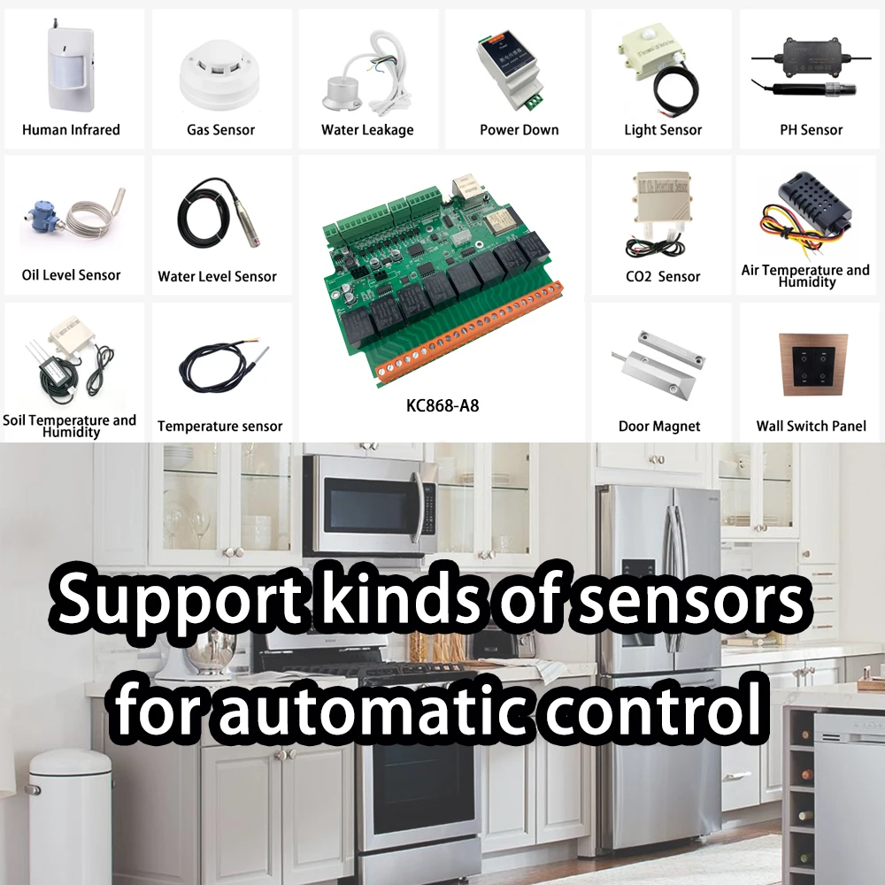 KC868-A8 relé Ethernet ESP32, placa de desarrollo, interruptor Wifi, Tasmota, asistente para el hogar, bricolaje