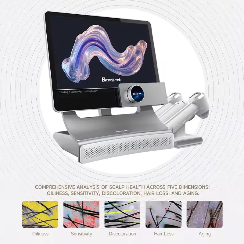 Máquina Analizadora de Cuero Cabelludo Inteligente con IA para el Diagnóstico de la Caída del Cabello, Sistema de Cámara Trichológica de 4 Espectros