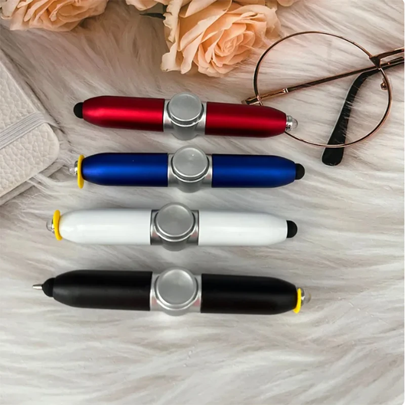 Bolígrafos giroscopio multifunción, juguete de descompresión, giroscopio giratorio, luz, bolígrafo de juguete con alivio del estrés, Led, bola de dedo para adultos