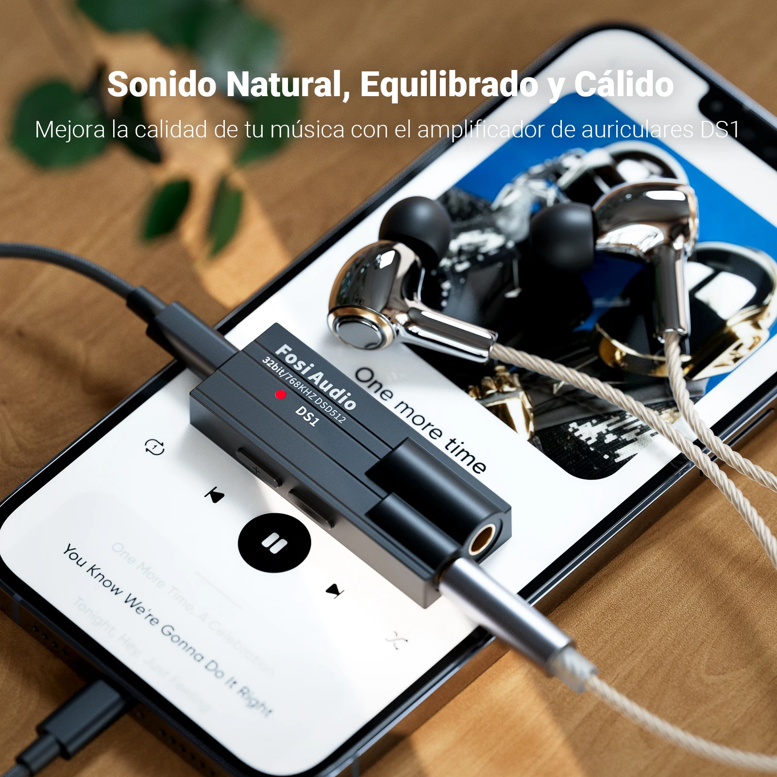 Fosi Audio DS1 DSD512 HiFi USB DAC Dongle amplificador de auriculares Mini decodificador de Audio compatible con 32 bits/768 kHz con 4,4 MM equilibrado