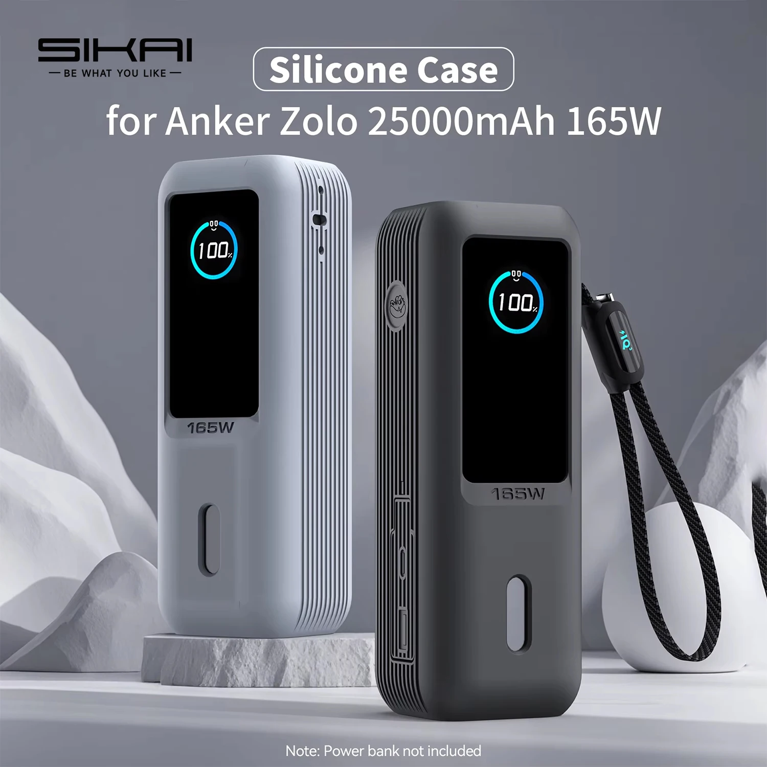 Funda de silicona SIKAI para cargador portátil Anker zolo 2in1165W, funda a prueba de golpes (solo la funda)