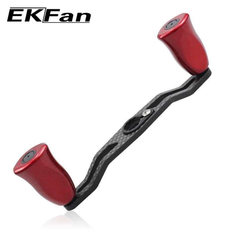 EKfan-mango de carrete de pesca de fibra de carbono, perilla de Gel de sílice, traje para DAI & SHI, carrete de Baitcasting, accesorio de pesca, 120MM