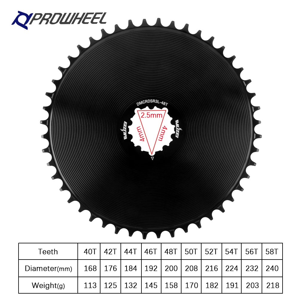 Platos y bielas para bicicleta de carretera Prowheel 165/170/172,5/175mm 3 pernos 4,2mm offset 40-58T plato 11/12V juego de bielas de montaje directo para bicicleta de grava