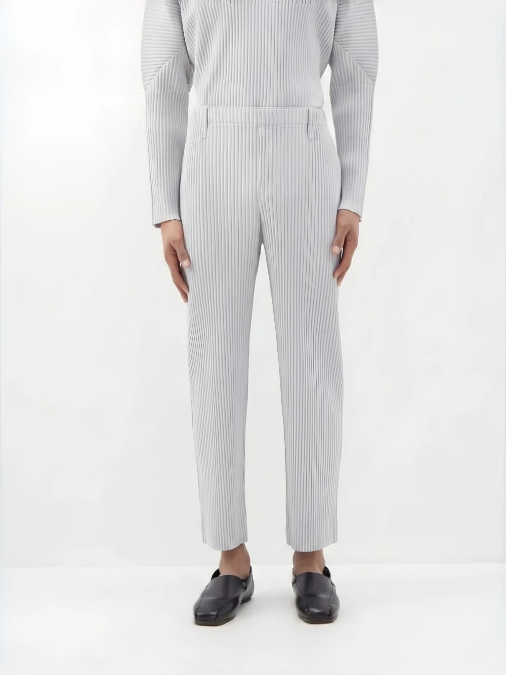 Pantalones plisados Miyake para hombre, pantalones rectos holgados, pantalones casuales de moda, pantalones plisados Miyake de estilo japonés