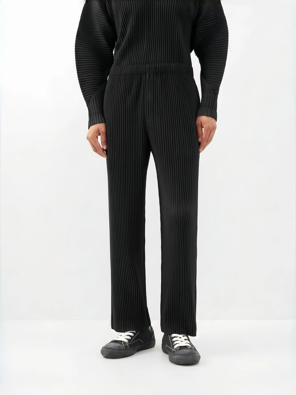 Pantalones plisados Miyake para hombre, pantalones rectos holgados, pantalones casuales de moda, pantalones plisados Miyake de estilo japonés