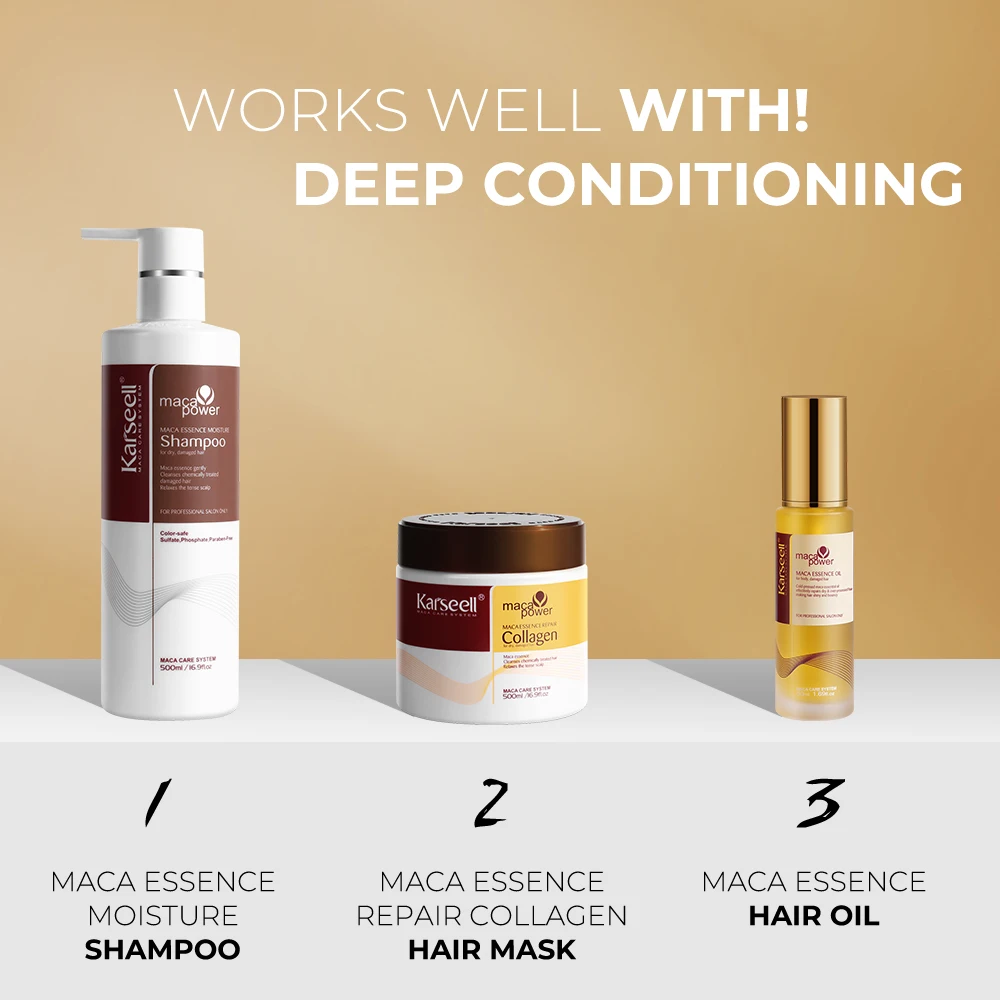 Karseell Collagen Cabello Argan, Serie de Productos para el Cuidado del Cabello con Aceite de Argán, Champú y Acondicionador para Cabello Seco y Dañado, para Todo Tipo de Cabello