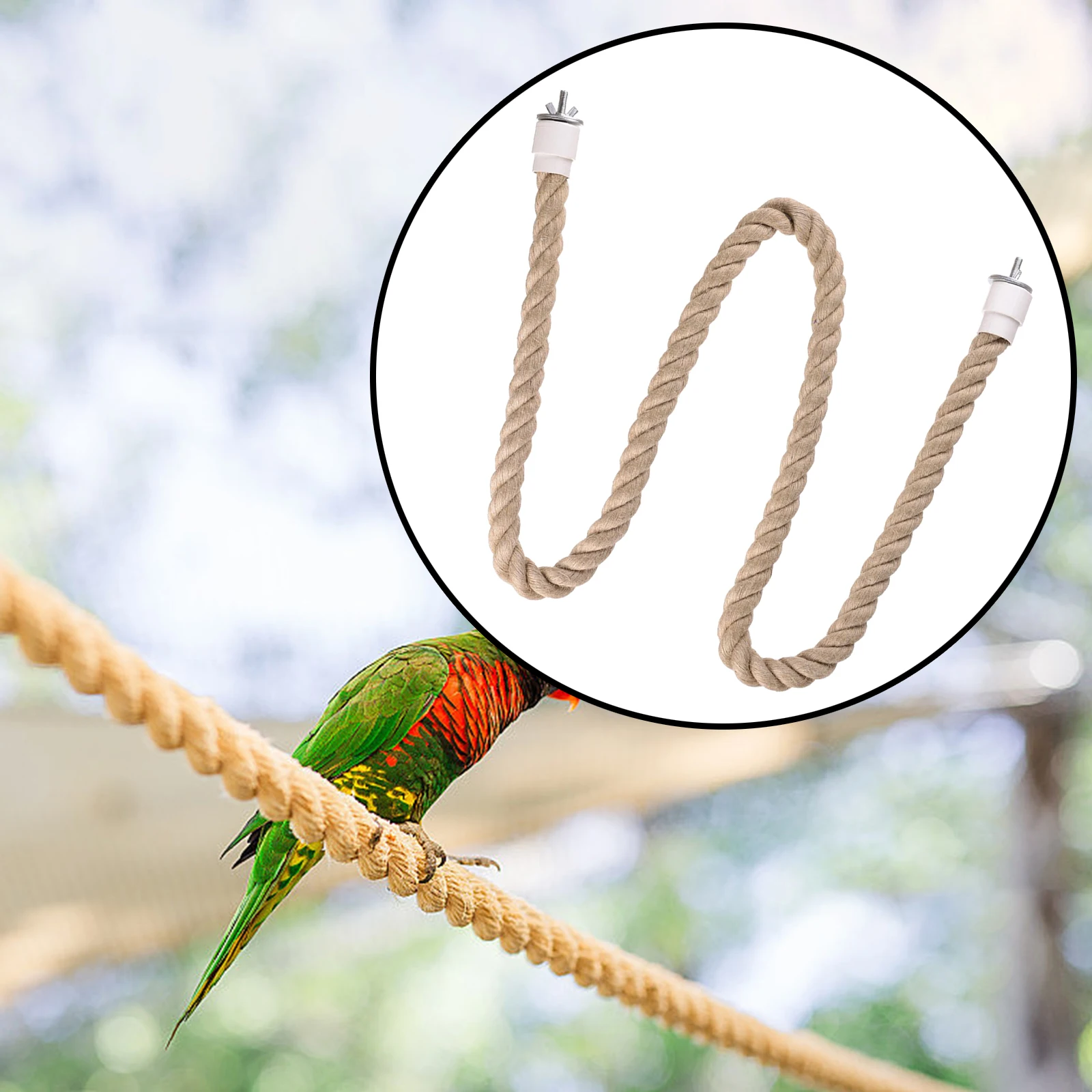 Soporte de percha para pájaros, suministros para pájaros, juguete elástico para pájaros, cuerda de escalada para loros, periquitos, piñones, Color primario