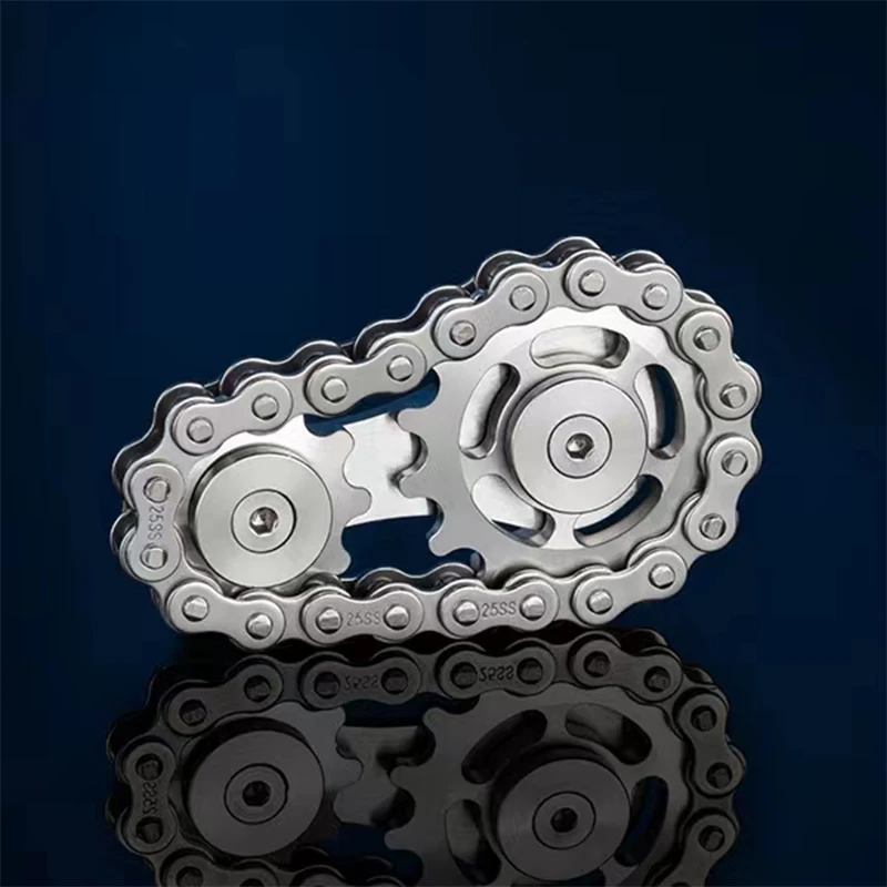 Spinner de mano de Metal, engranaje de cadena, Spinner de Metal, juguetes EDC para adultos, herramienta de enfoque para TDAH, juguetes para aliviar el estrés en la oficina