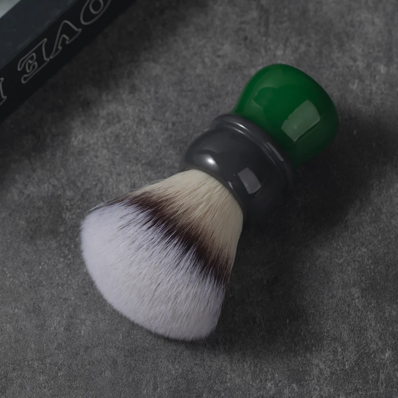 YAQI Mocha(Matcha) Brocha de Afeitar Húmeda para Hombre con Nudo de Pelo Sintético de Alta Resolución