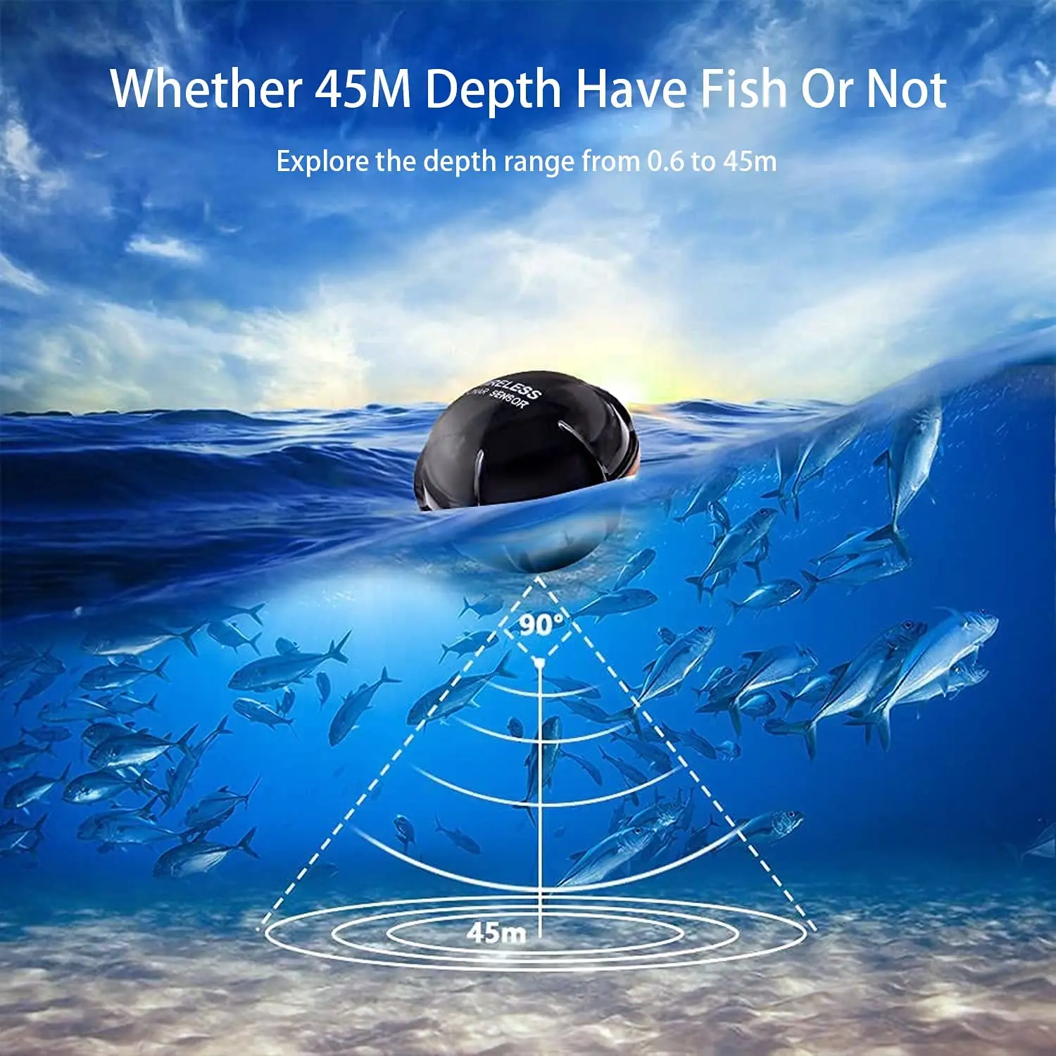 Menú ruso Sonar inalámbrico con alerta de pesca, buscador de peces subacuático, ecosonda, Detector de pesca portátil, buscador de peces de la suerte