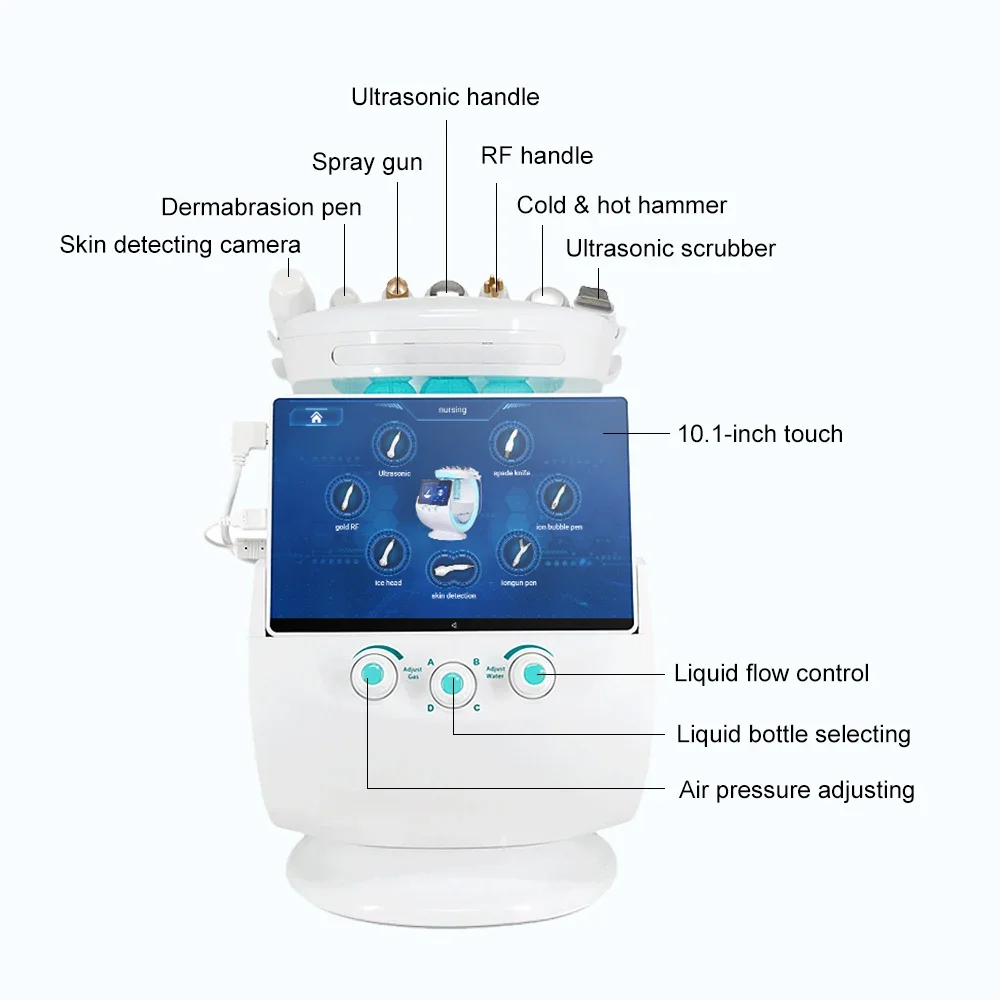 Máquina multifuncional 7 en 1 para el cuidado de la piel, limpieza facial, rejuvenecimiento de la piel, eliminación de puntos negros, equipo de belleza para lifting facial