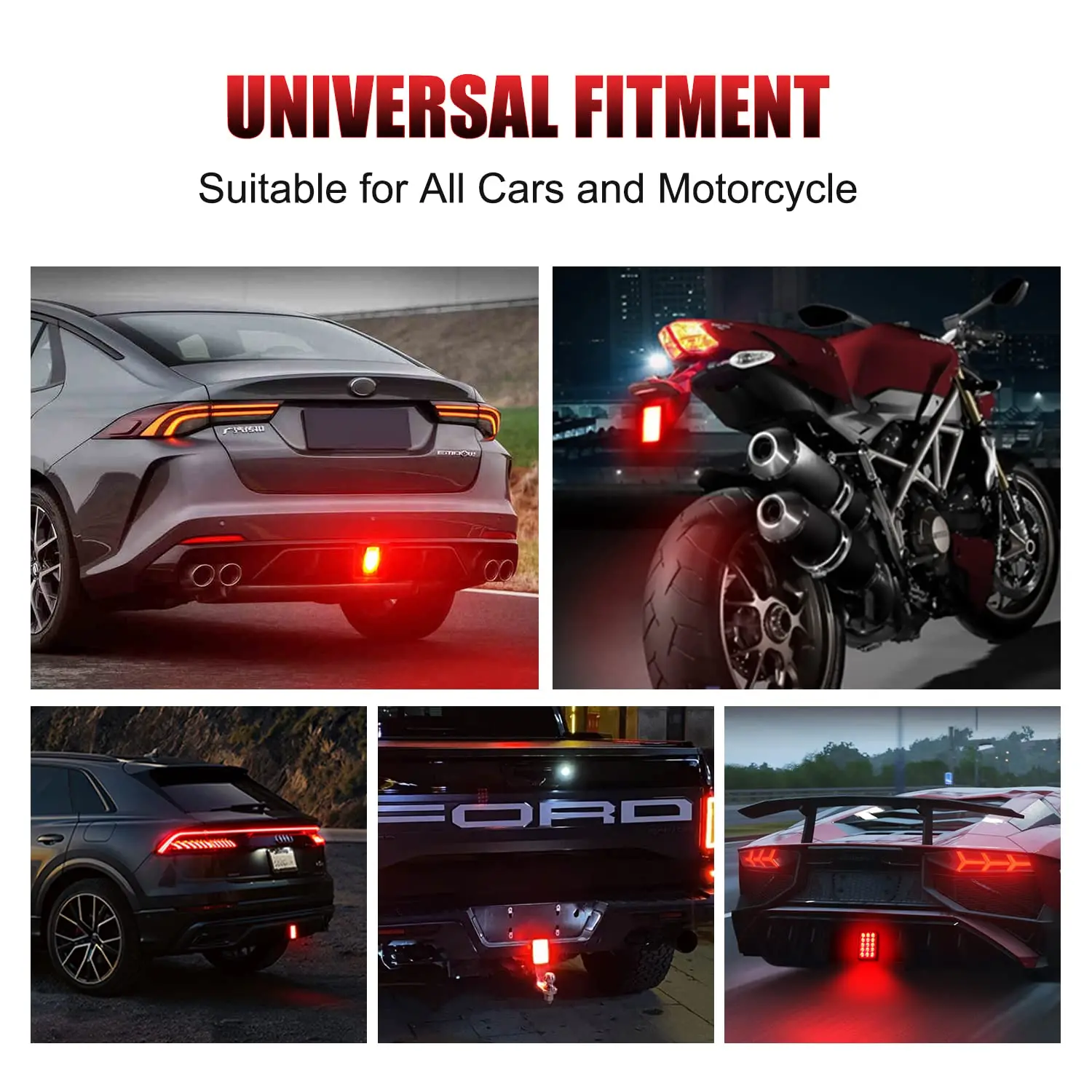 Luces piloto de freno Led estilo F1, luces traseras de 12V y 15led, luces de señal de seguridad de parada inversa de advertencia de Flash automático para coche, SUV y Moto