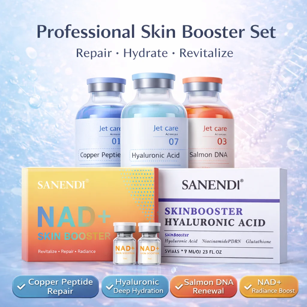 Sanendi NAD+ - Set de Cuidado Facial Coreano con Suero de ADN de Salmón, Péptidos de Cobre, Esencia de Ácido Hialurónico, Hidratante y Revitalizante para la Piel
