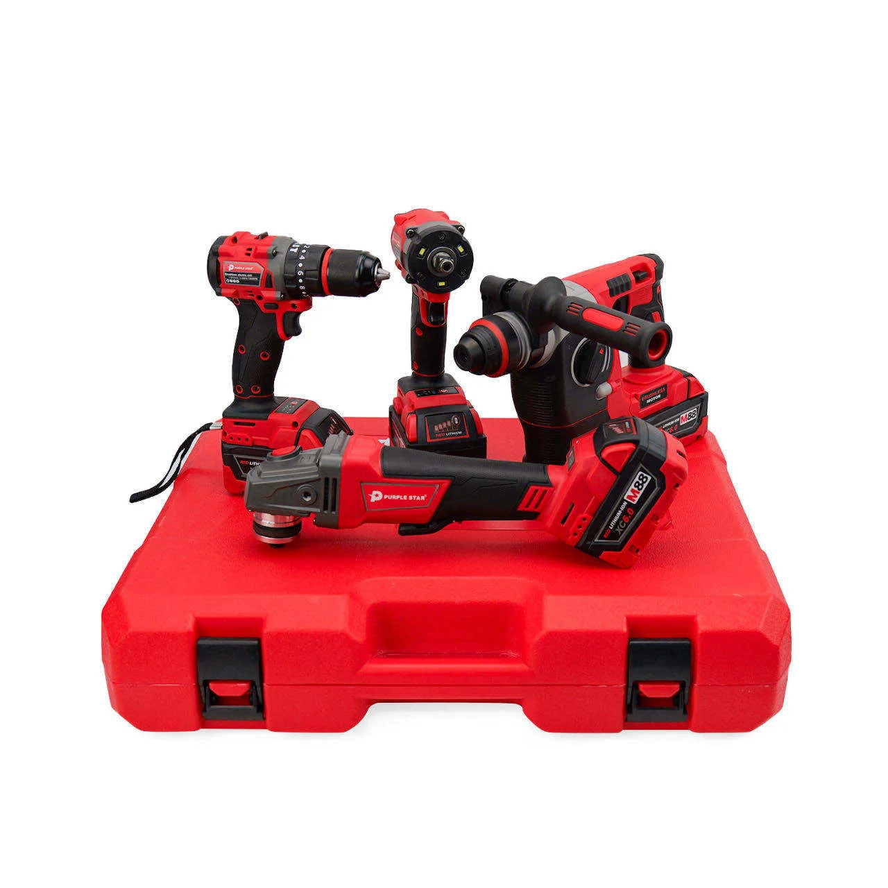 Juego de Herramientas Eléctricas Multifuncionales con Combinaciones Personalizables: Martillo Eléctrico, Llave de Impacto, Amoladora
