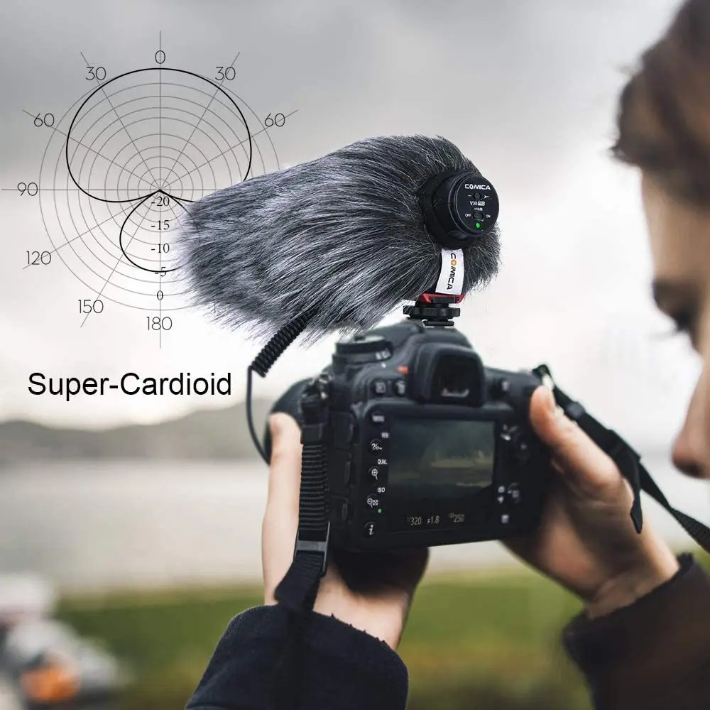 Micrófono para Cámara COMICA CVM-V30 PRO, Micrófono de Condensador Supercardioide para Cámaras DSLR Canon, Nikon, Sony, Panasonic