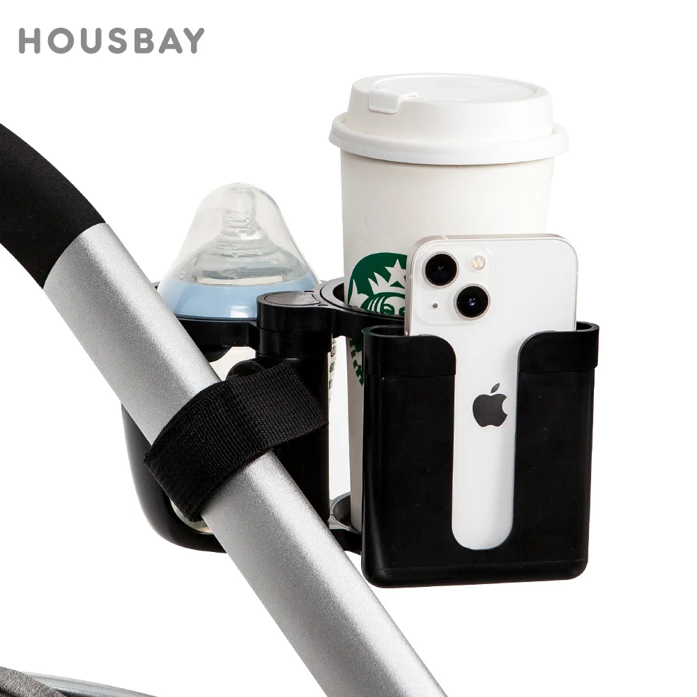 Portavasos para cochecito, soporte para teléfono, botella de leche, portavasos para bebidas, conversión de 2 tazas para cochecito de bebé Universal, accesorios para cochecito de bebé