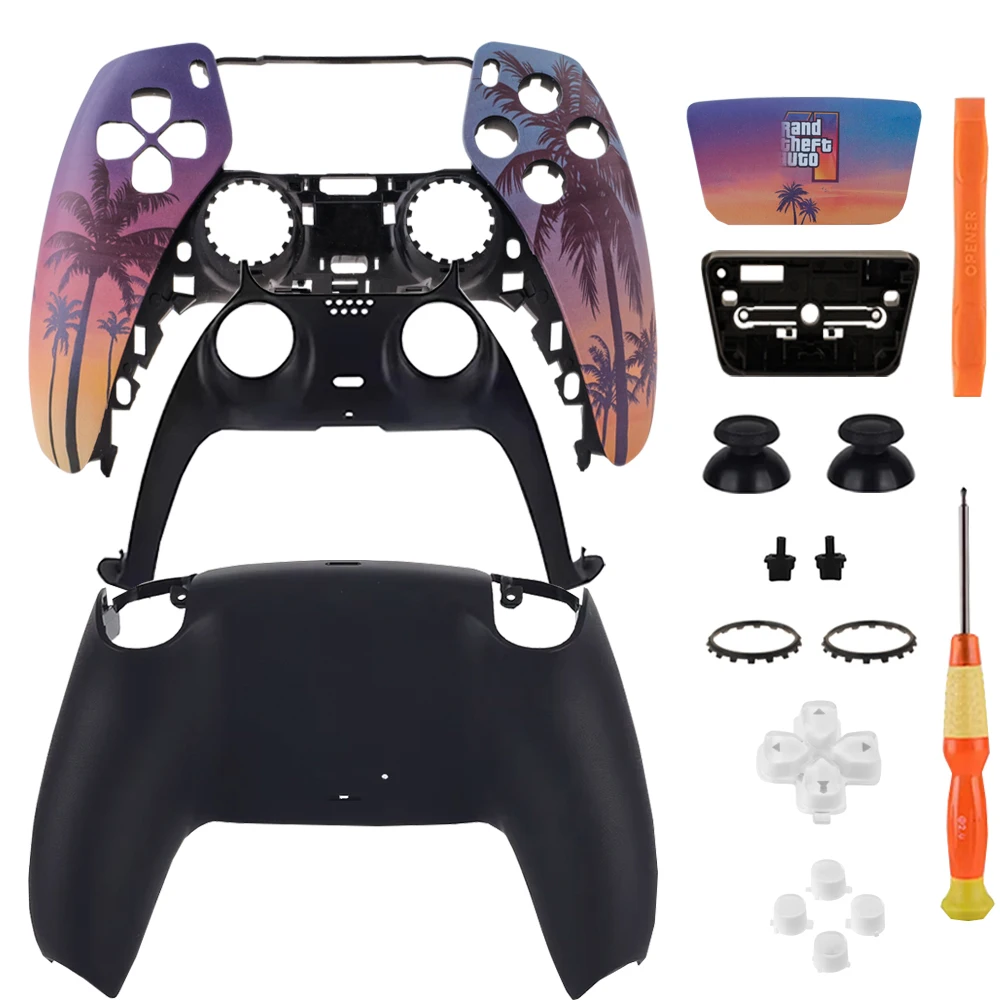 Kit de Carcasa de Repuesto Personalizada para el Controlador DualSense de PS5 BDM-010/020/030/040/050 con Botones Táctiles y Herramientas de Modificación DIY